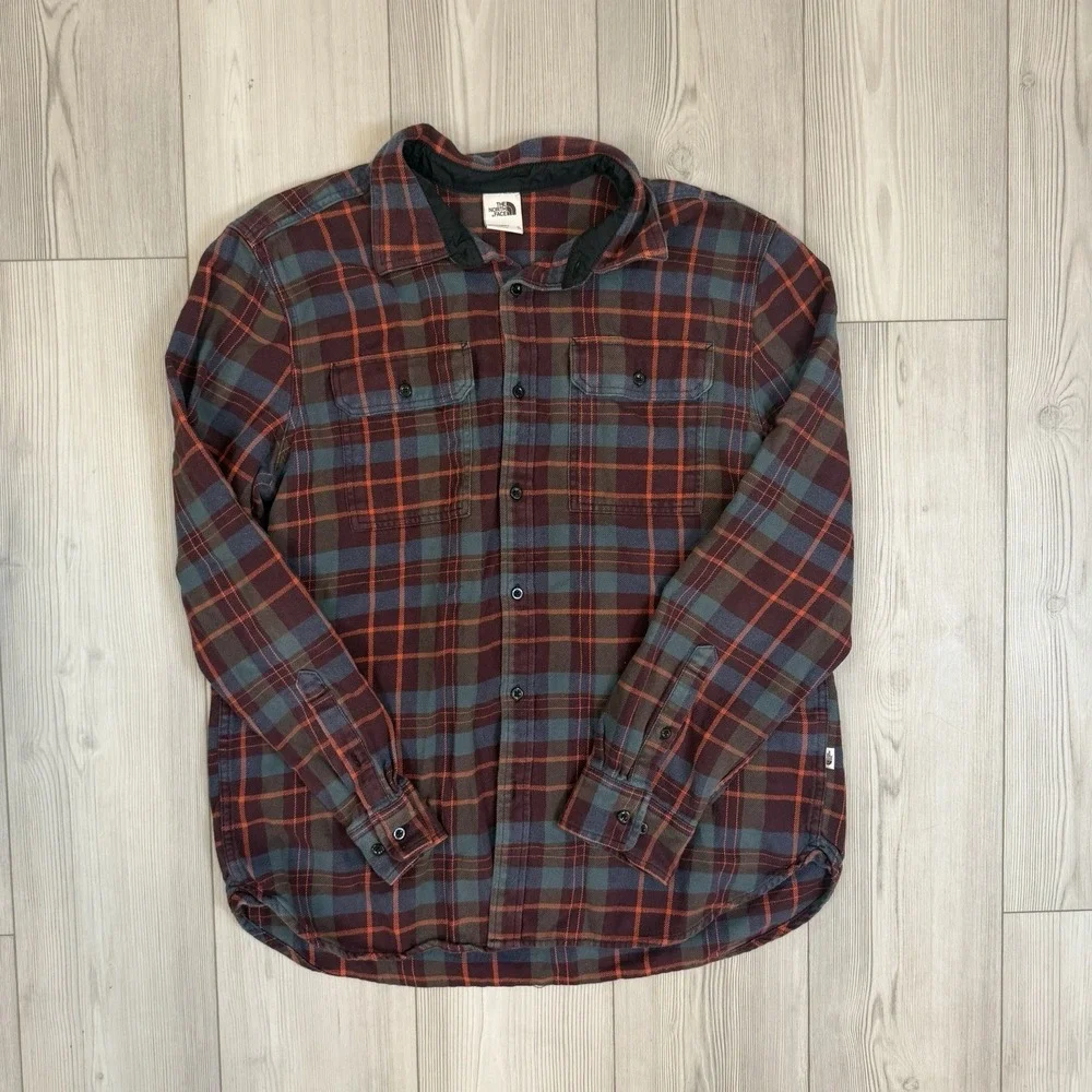 The North Face Arroyo Flannel Shirt Men's XL Plaid Button Up Thicker Cotton